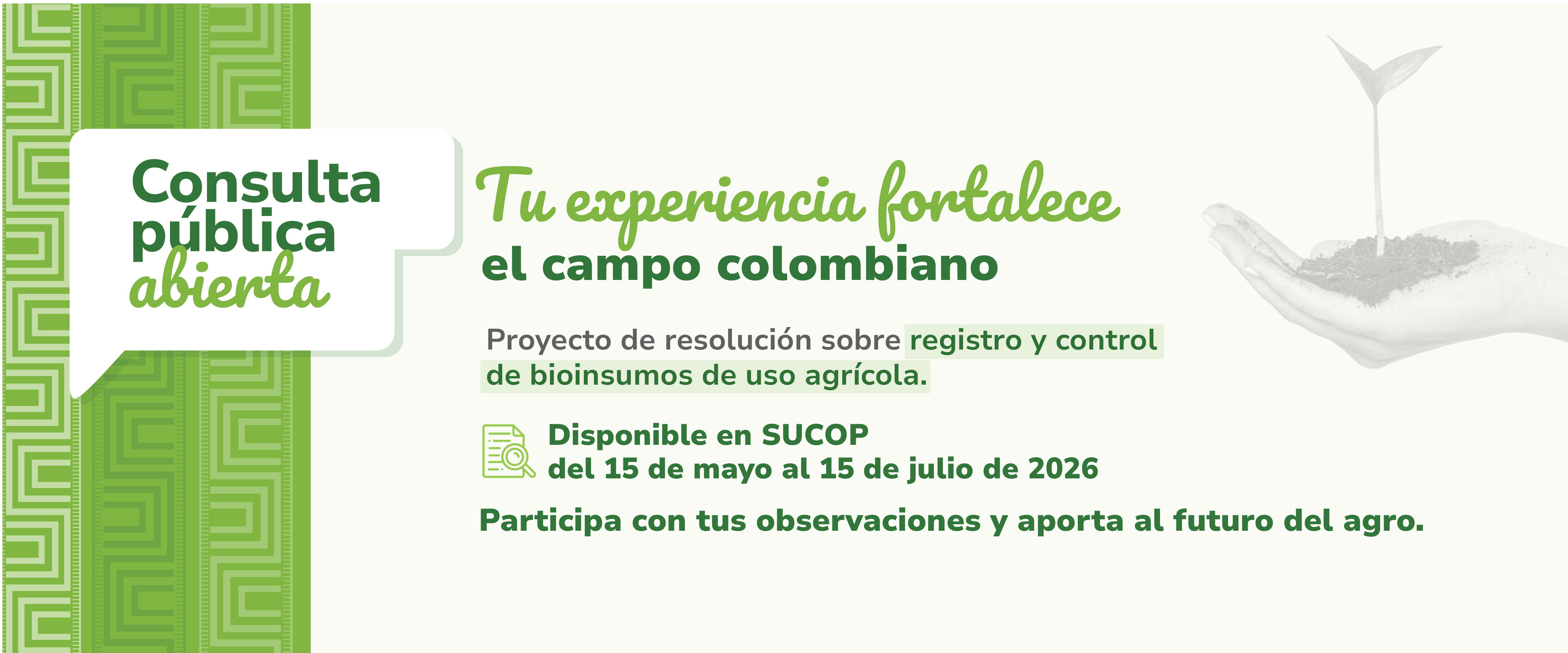 Participa en el proyecto de resolución sobre registro y control de bioinsumos de uso agrícola