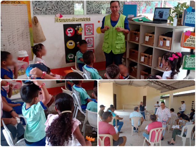Actividades de comunicación del riesgo en Aeiotu Ciudad de la Alegría, Tymayui-Santa Marta, Magdalena