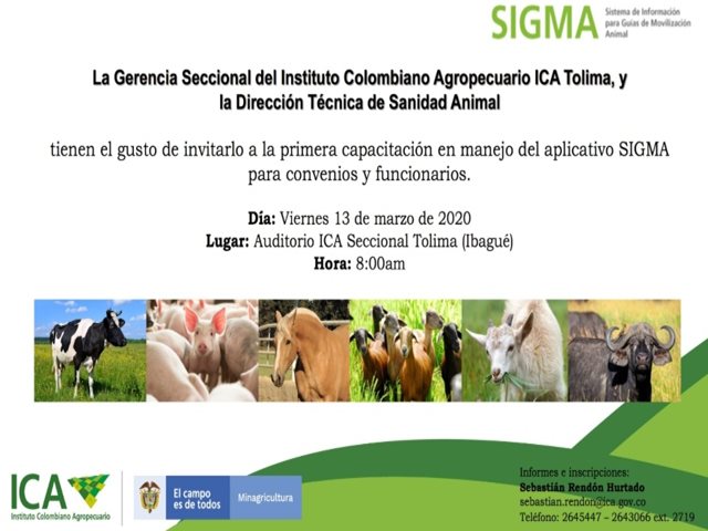 Invitación a la capacitación SIGMA.