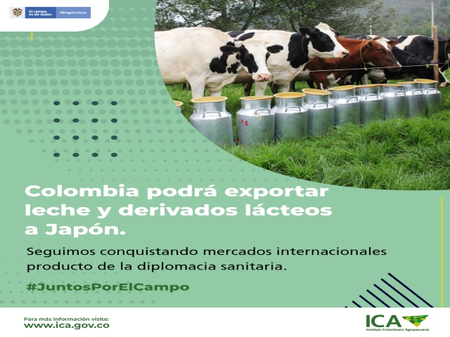Admisibilidad leche y productos lácteos a Japón