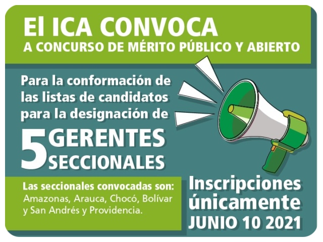 El ICA abre convocatoria para cinco gerentes seccionales
