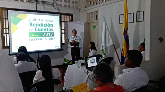 Rendición de cuentas vigencia 2017, fue presentada por el ICA seccional Guainía