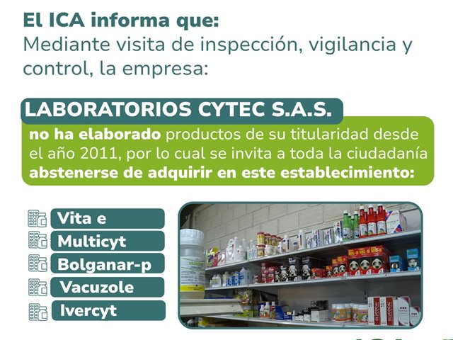 El ICA alerta a la ciudadanía sobre productos fuera de norma
