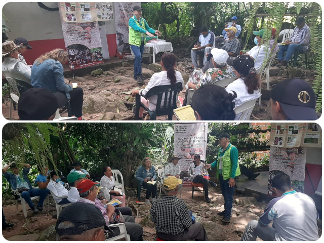 cultivadores de cacao en charlas técnicas 