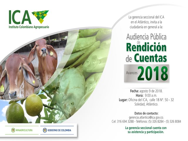 En el Atlántico, el ICA rinde cuentas sobre el avance de su gestión 2018