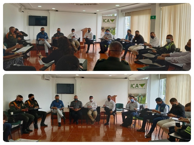 Reunión con autoridades civiles, militares y sanitarias. 