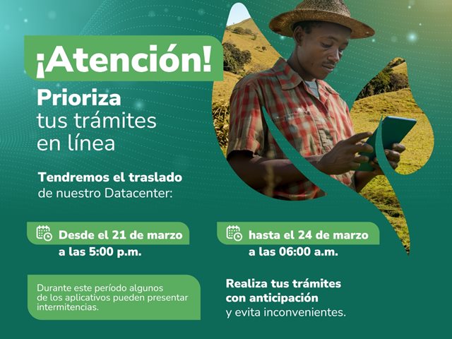  ¡ATENCIÓN!  Nuestras aplicaciones digitales ICA presentarán intermitencia por el traslado del Data center 	