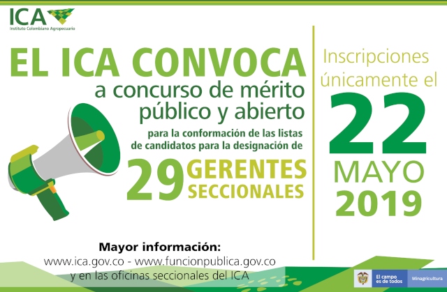 El ICA convoca a concurso de mérito abierto para 29 gerentes departamentales  