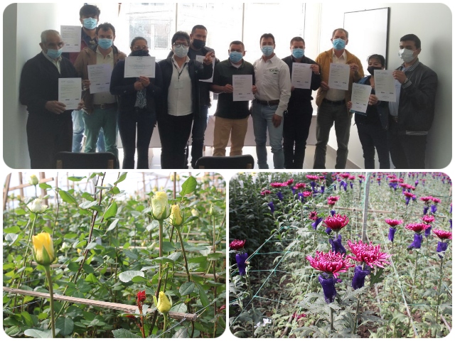 Entrega de certificados a productores de flores