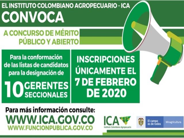 El ICA convoca a concurso de mérito público y abierto para la elección de gerentes seccionales